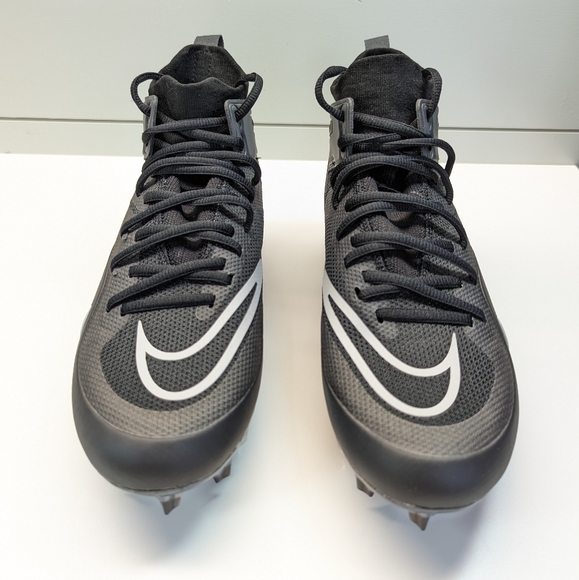 Nike Alpha Huarache 8 Elite Black Smoke Grey Lacrosse cleats size Men's 8 - Picture 4 of 9